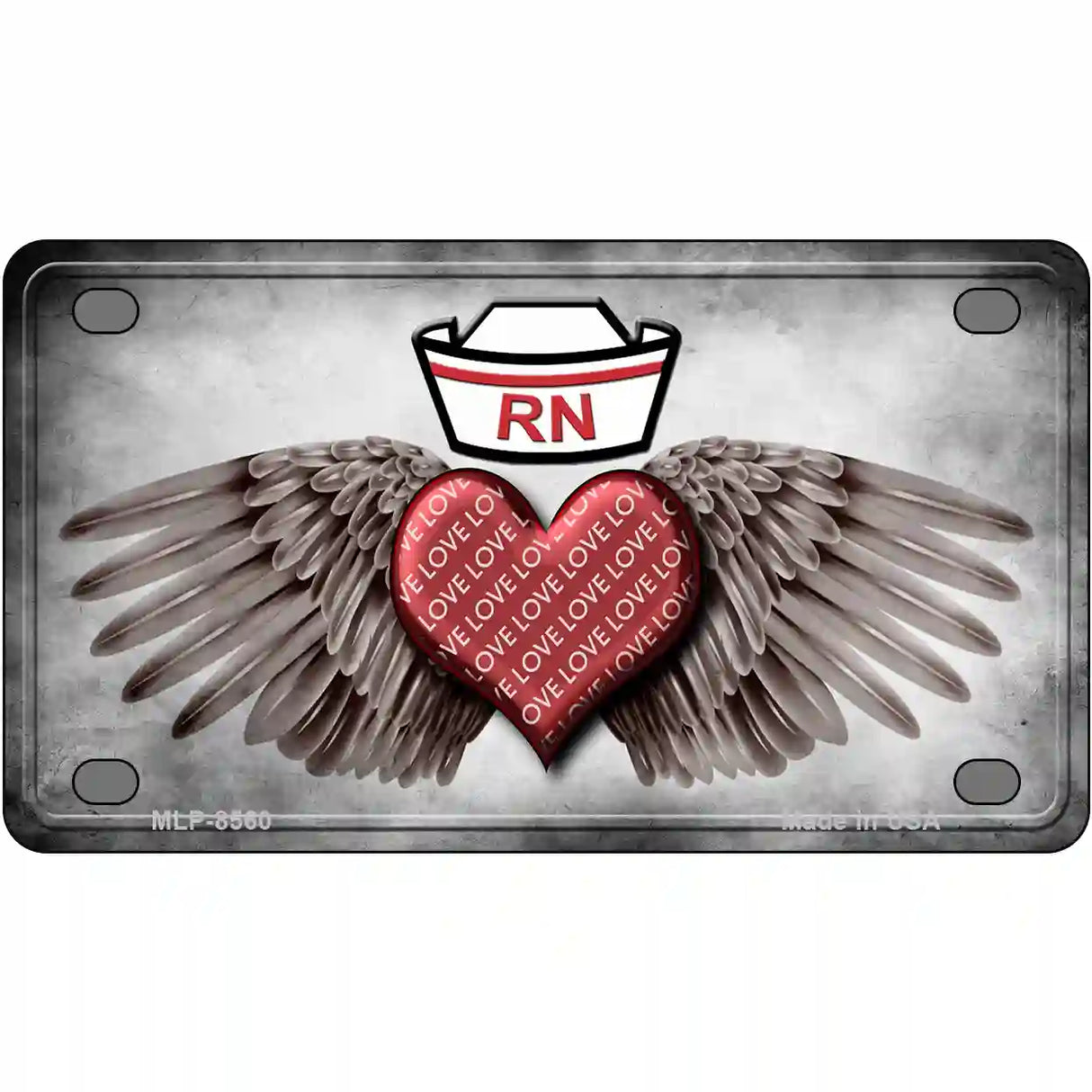 Love RN Metal Novelty License Plate 4" x 2.2" (MLP)