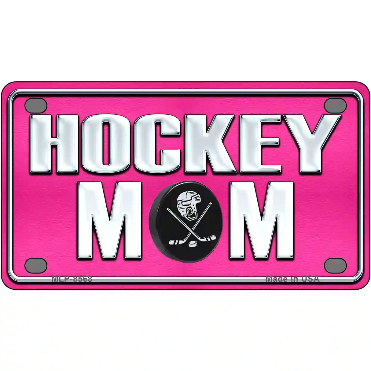 Hockey Mom Metal Novelty License Plate 4" x 2.2" (MLP)