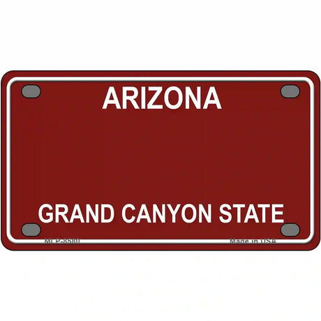 Arizona Red Metal Novelty License Plate 4" x 2.2" (MLP) / Yes