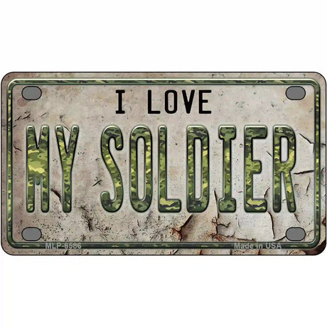 I Love My Solider Metal Novelty License Plate 4" x 2.2" (MLP)