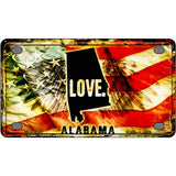 Alabama Love Metal Novelty License Plate 4" x 2.2" (MLP)