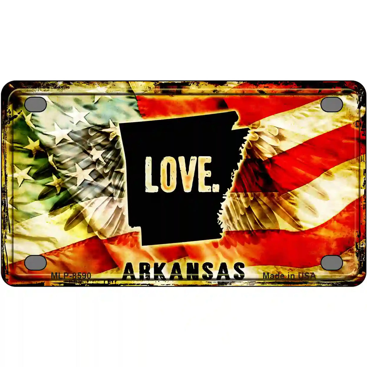 Arkansas Love Metal Novelty License Plate 4" x 2.2" (MLP)