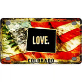 Colorado Love Metal Novelty License Plate 4" x 2.2" (MLP)