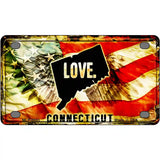 Connecticut Love Metal Novelty License Plate 4" x 2.2" (MLP)