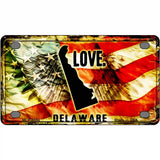 Delaware Love Metal Novelty License Plate 4" x 2.2" (MLP)