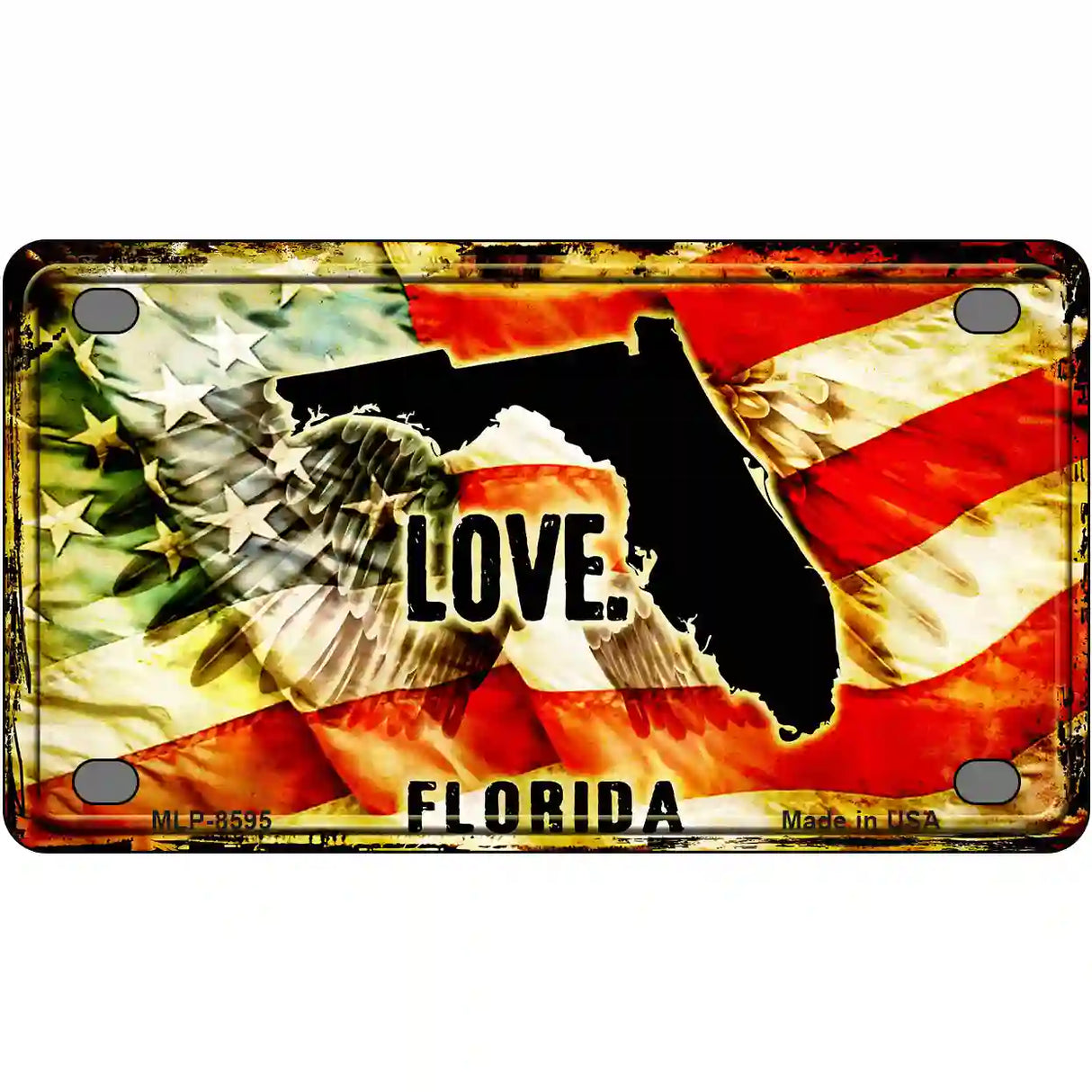 Florida Love Metal Novelty License Plate 4" x 2.2" (MLP)