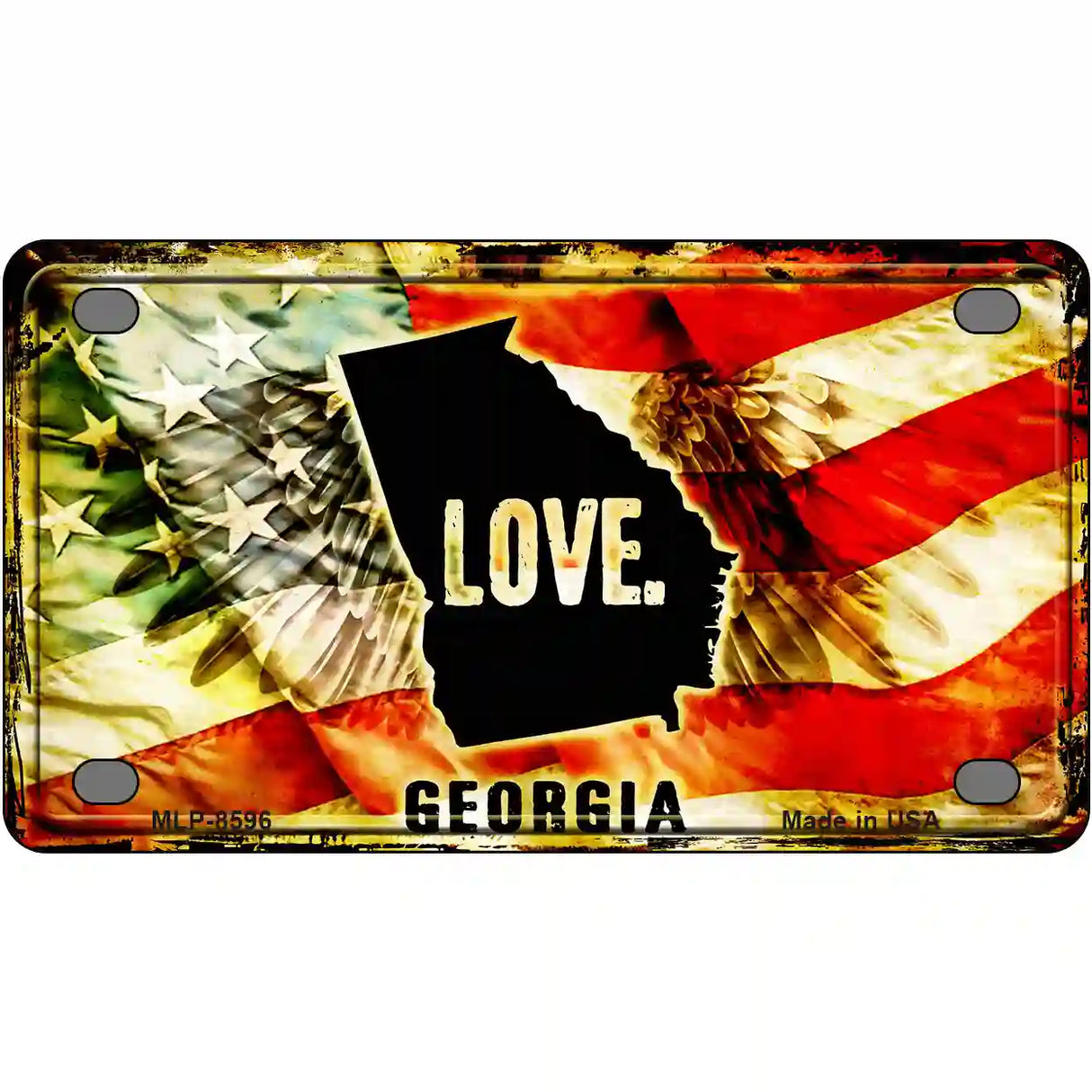 Georgia Love Metal Novelty License Plate 4" x 2.2" (MLP)