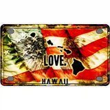 Hawaii Love Metal Novelty License Plate 4" x 2.2" (MLP)