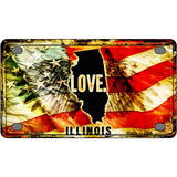 Illinois Love Metal Novelty License Plate 4" x 2.2" (MLP)