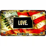 Kansas Love Metal Novelty License Plate 4" x 2.2" (MLP)