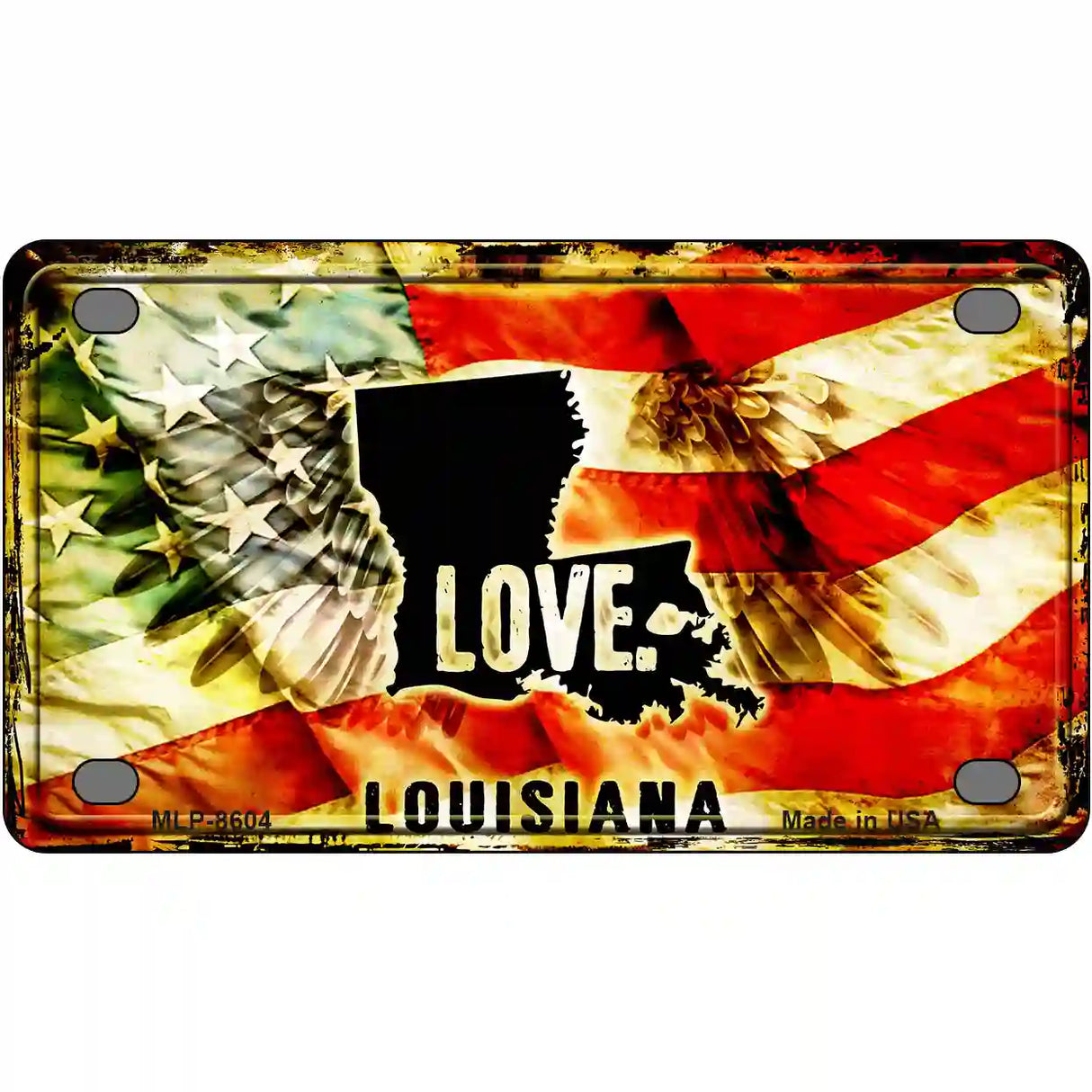 Louisiana Love Metal Novelty License Plate 4" x 2.2" (MLP)