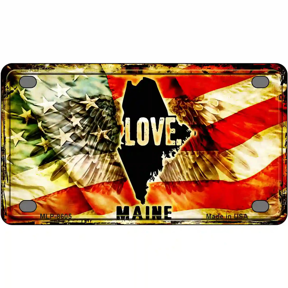 Maine Love Metal Novelty License Plate 4" x 2.2" (MLP)