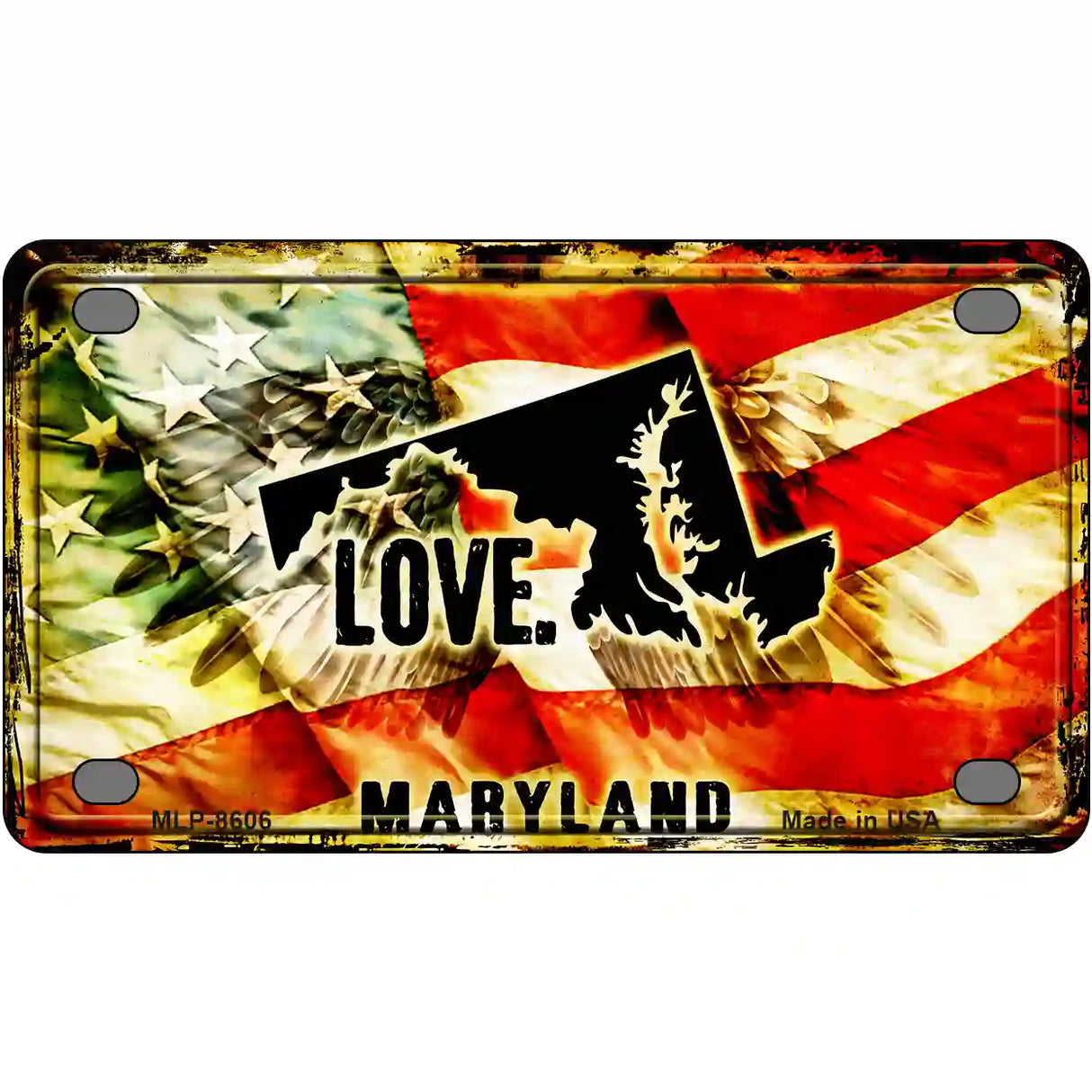 Maryland Love Metal Novelty License Plate 4" x 2.2" (MLP)