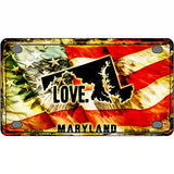 Maryland Love Metal Novelty License Plate 4" x 2.2" (MLP)