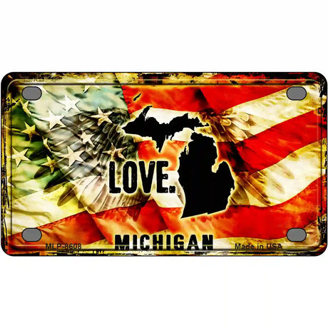 Michigan Love Metal Novelty License Plate 4" x 2.2" (MLP)