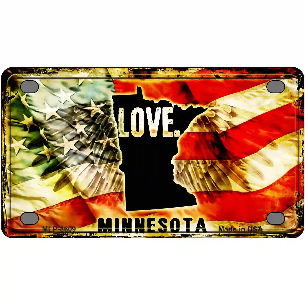 Minnesota Love Metal Novelty License Plate 4" x 2.2" (MLP)