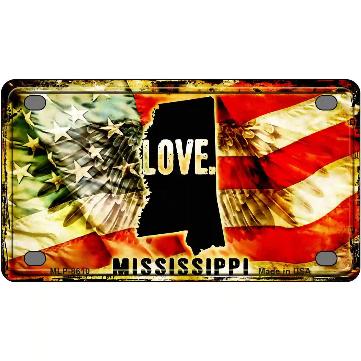 Mississippi Love Metal Novelty License Plate 4" x 2.2" (MLP)