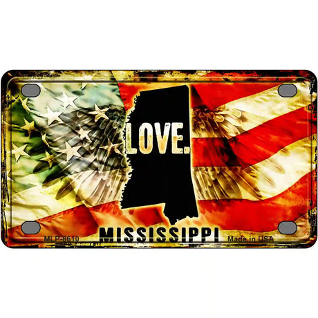 Mississippi Love Metal Novelty License Plate 4" x 2.2" (MLP)