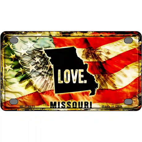 Missouri Love Metal Novelty License Plate 4" x 2.2" (MLP)