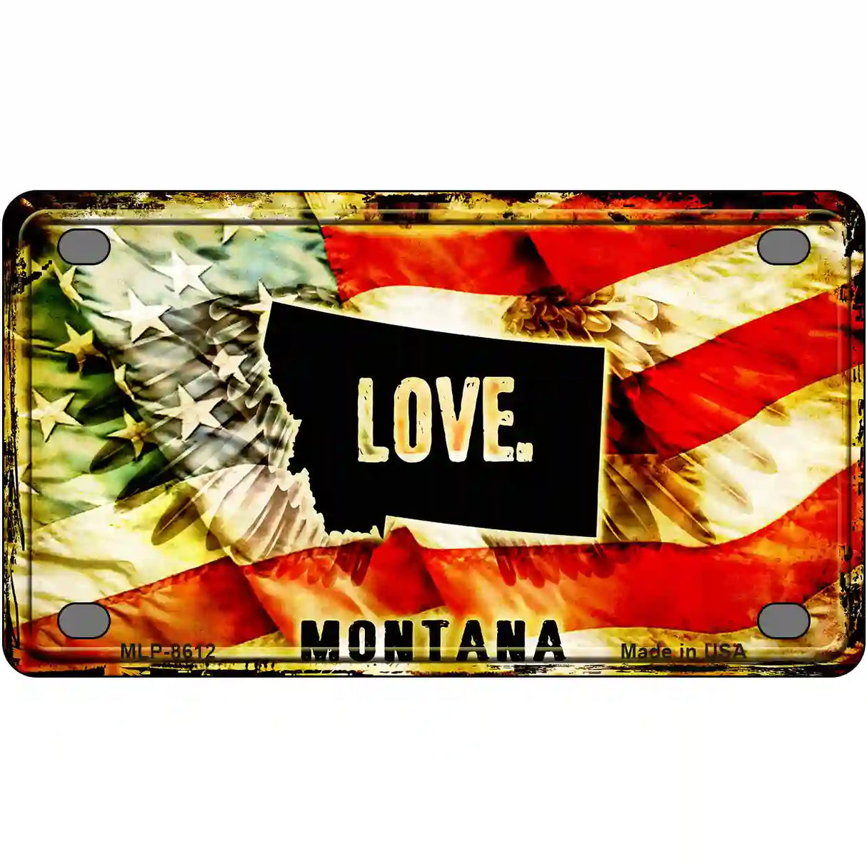 Montana Love Metal Novelty License Plate 4" x 2.2" (MLP)