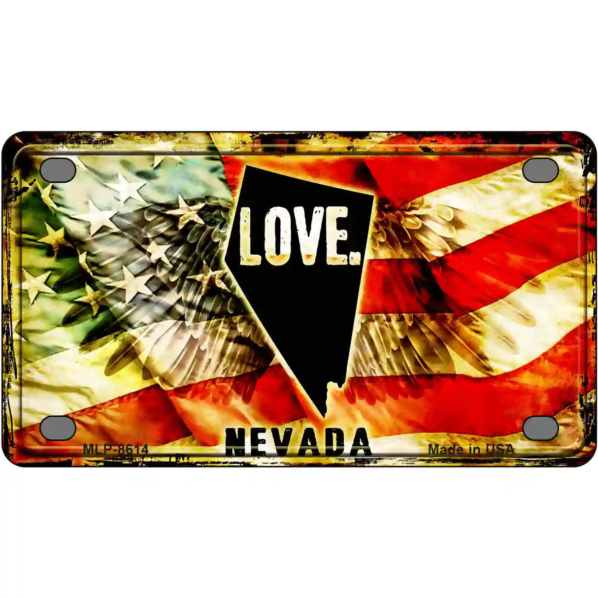 Nevada Love Metal Novelty License Plate 4" x 2.2" (MLP)