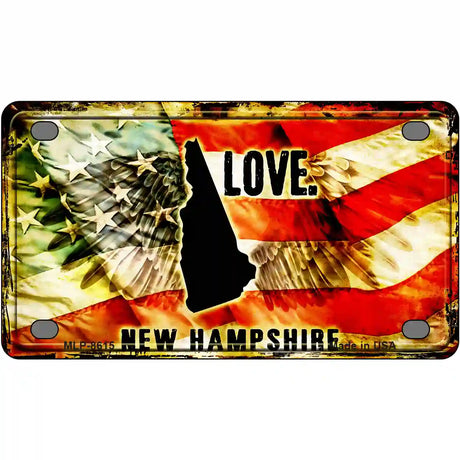 New Hampshire Love Metal Novelty License Plate 4" x 2.2" (MLP)