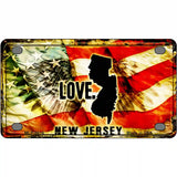 New Jersey Love Metal Novelty License Plate 4" x 2.2" (MLP)