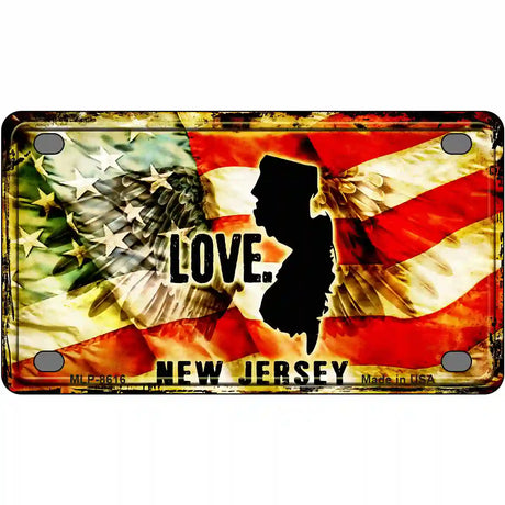 New Jersey Love Metal Novelty License Plate 4" x 2.2" (MLP)