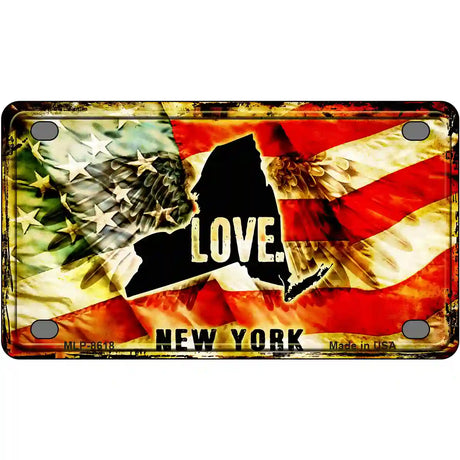 New York Love Metal Novelty License Plate 4" x 2.2" (MLP)