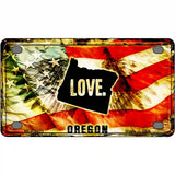 Oregon Love Metal Novelty License Plate 4" x 2.2" (MLP)