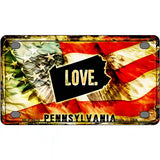 Pennsylvania Love Metal Novelty License Plate 4" x 2.2" (MLP)