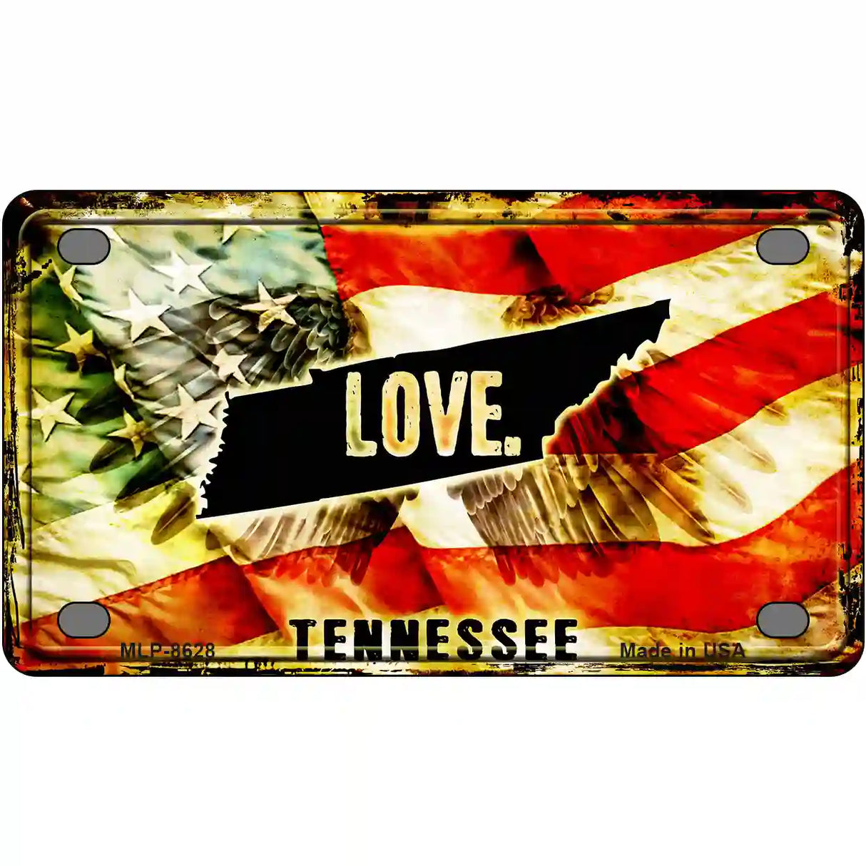 Tennessee Love Metal Novelty License Plate 4" x 2.2" (MLP)