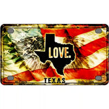 Texas Love Metal Novelty License Plate 4" x 2.2" (MLP)