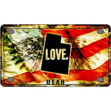 Utah Love Metal Novelty License Plate 4" x 2.2" (MLP)