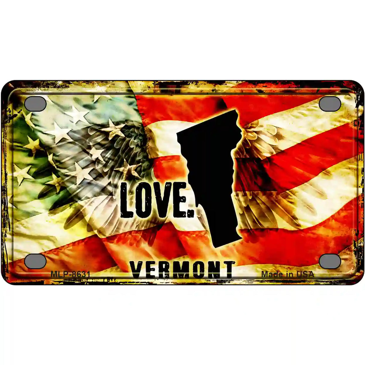 Vermont Love Metal Novelty License Plate 4" x 2.2" (MLP)