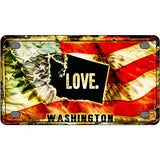 Washington Love Metal Novelty License Plate 4" x 2.2" (MLP)