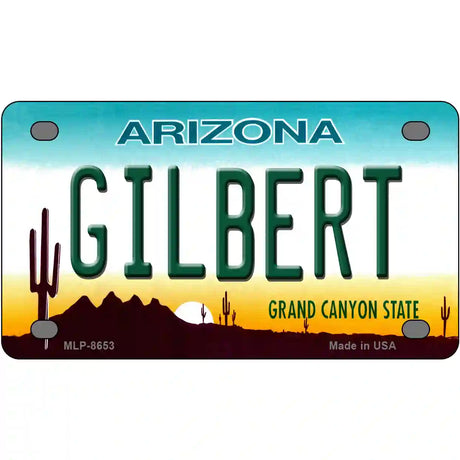 Gilbert Arizona Metal Novelty License Plate 4" x 2.2" (MLP)