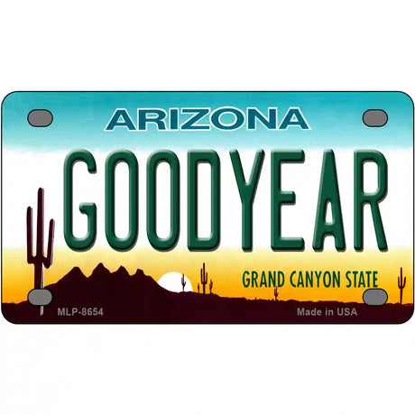 Goodyear Arizona Metal Novelty License Plate 4" x 2.2" (MLP)