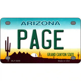 Page Arizona Metal Novelty License Plate 4" x 2.2" (MLP)