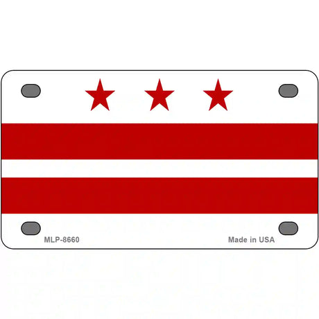 Washington DC Flag Metal Novelty License Plate 4" x 2.2" (MLP)