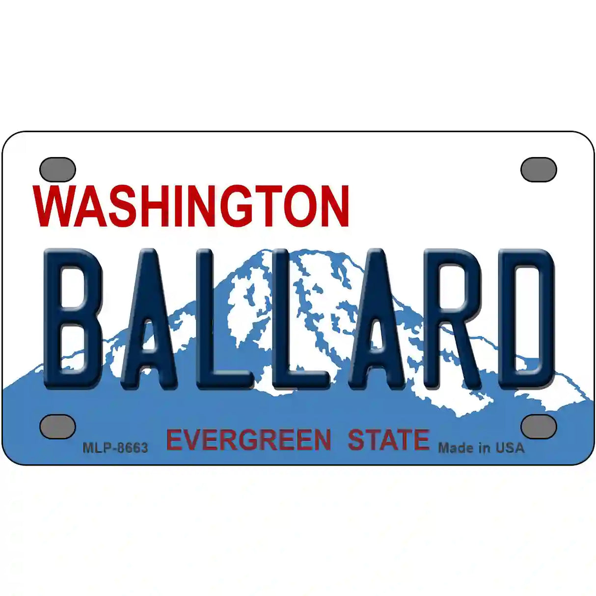 Ballard Washington Metal Novelty License Plate 4" x 2.2" (MLP)