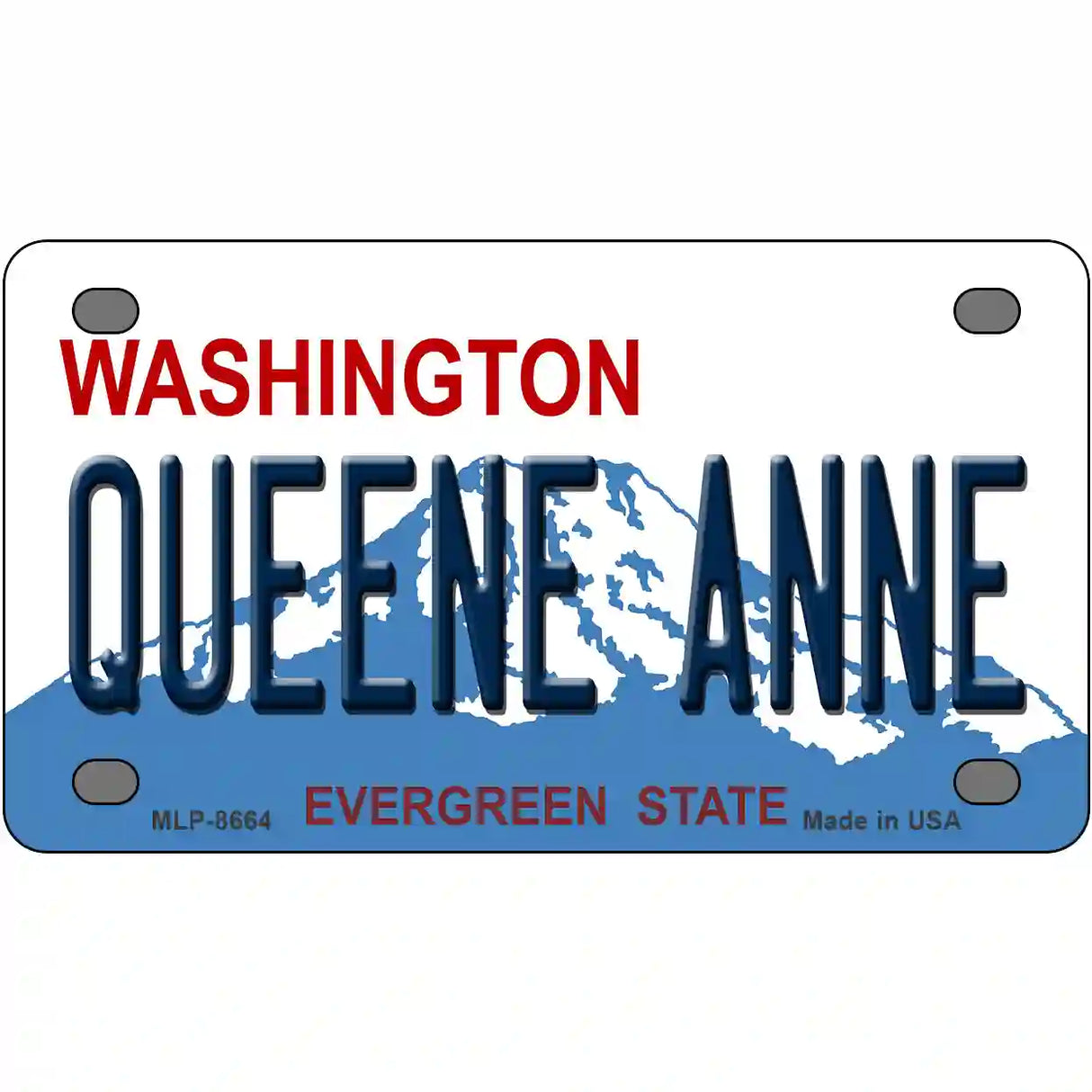 Queene Anne Washington Metal Novelty License Plate 4" x 2.2" (MLP)