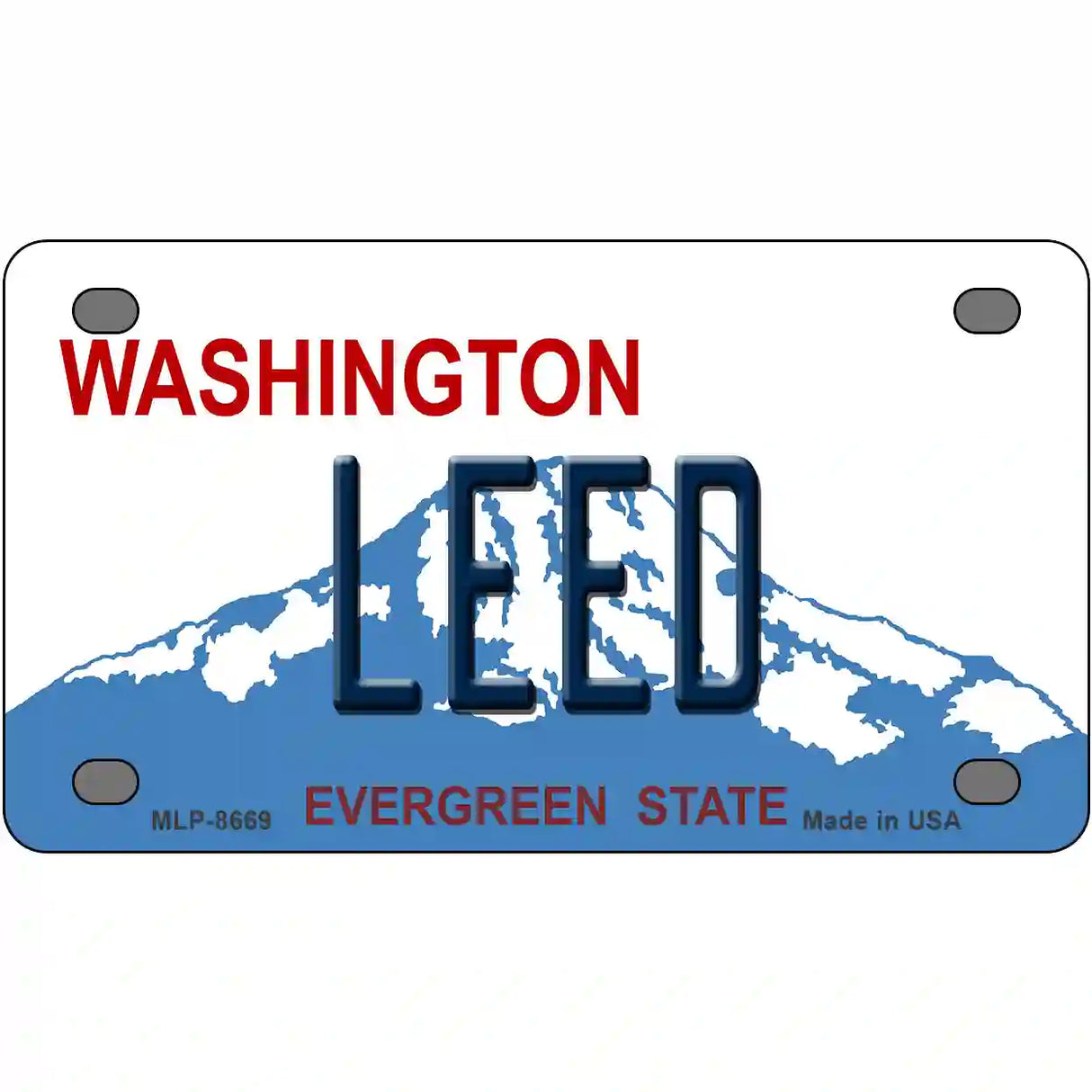 Leed Washington Metal Novelty License Plate 4" x 2.2" (MLP)