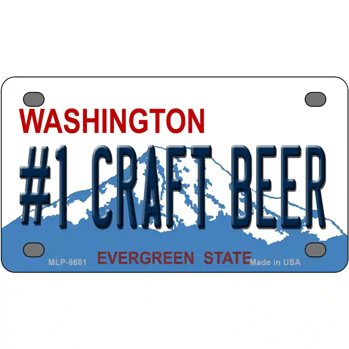 No 1 Craft Beer Washington Metal Novelty License Plate 4" x 2.2" (MLP)