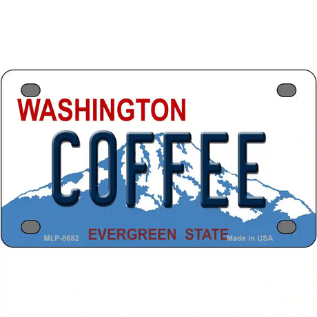 Coffee Washington Metal Novelty License Plate 4" x 2.2" (MLP)