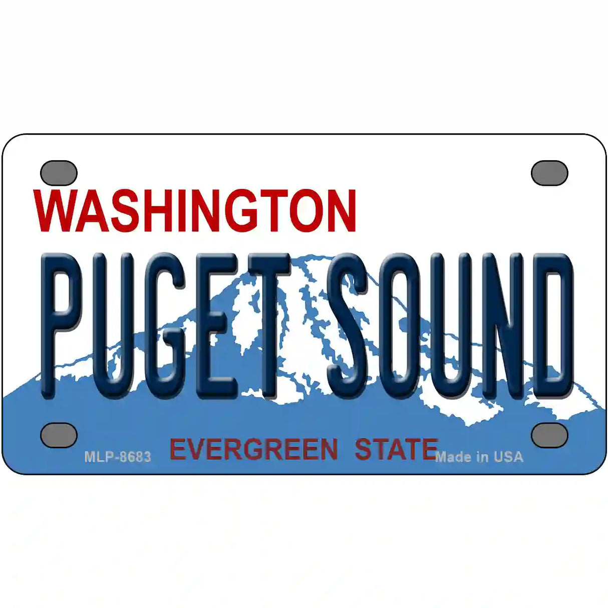 Puget Sound Washington Metal Novelty License Plate 4" x 2.2" (MLP)