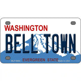 Bell Town Washington Metal Novelty License Plate 4" x 2.2" (MLP)