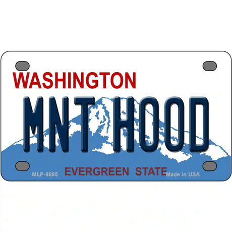 MNT Hood Washington Metal Novelty License Plate 4" x 2.2" (MLP)