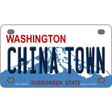 China Town Washington Metal Novelty License Plate 4" x 2.2" (MLP)