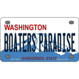 Boaters Paradise Washington Metal Novelty License Plate 4" x 2.2" (MLP)